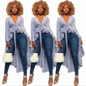 Classy Ladies long sleeve swing blouse with tail